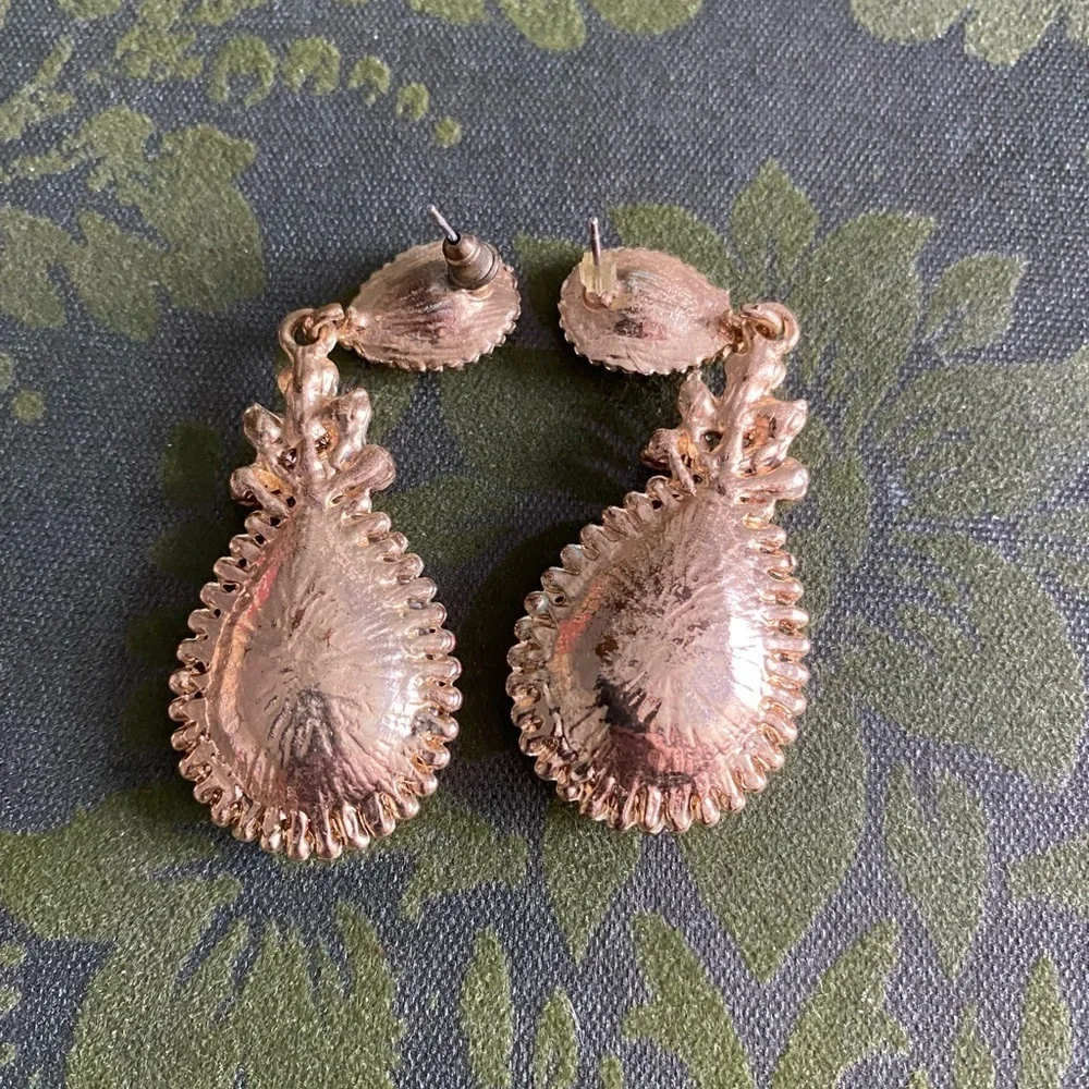 Reign style - Gold and Ruby Chandelier Earrings